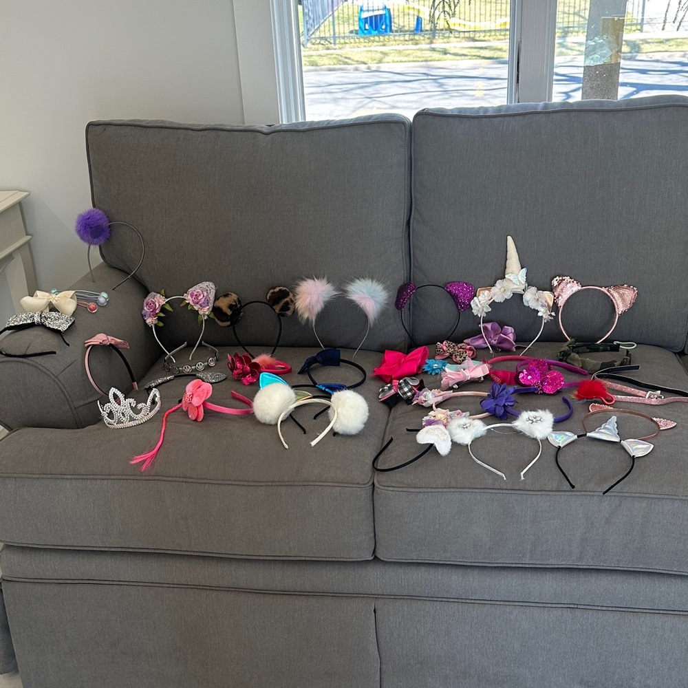 Kids Pink and Purple Unicorn & Cat Ear Headband Set - Cute Hair Accessories